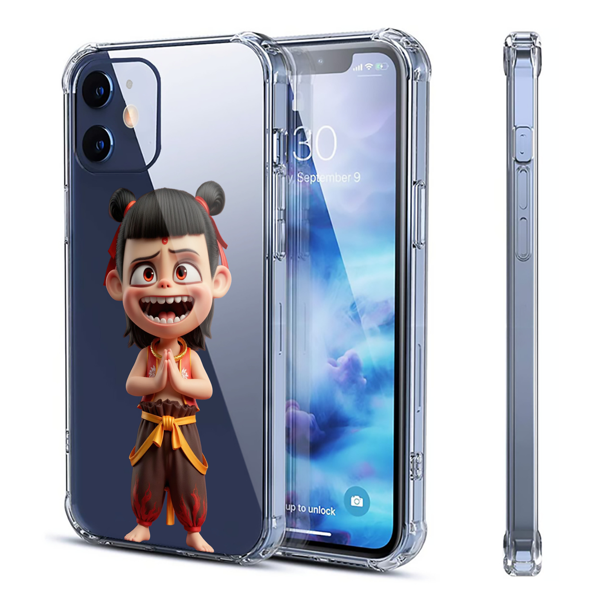 （画像用） Ne Zha 2 ナタ 魔童の大暴れ 【iPhone 12シリーズ対応】透明スマホケース（クリアソフトケース）